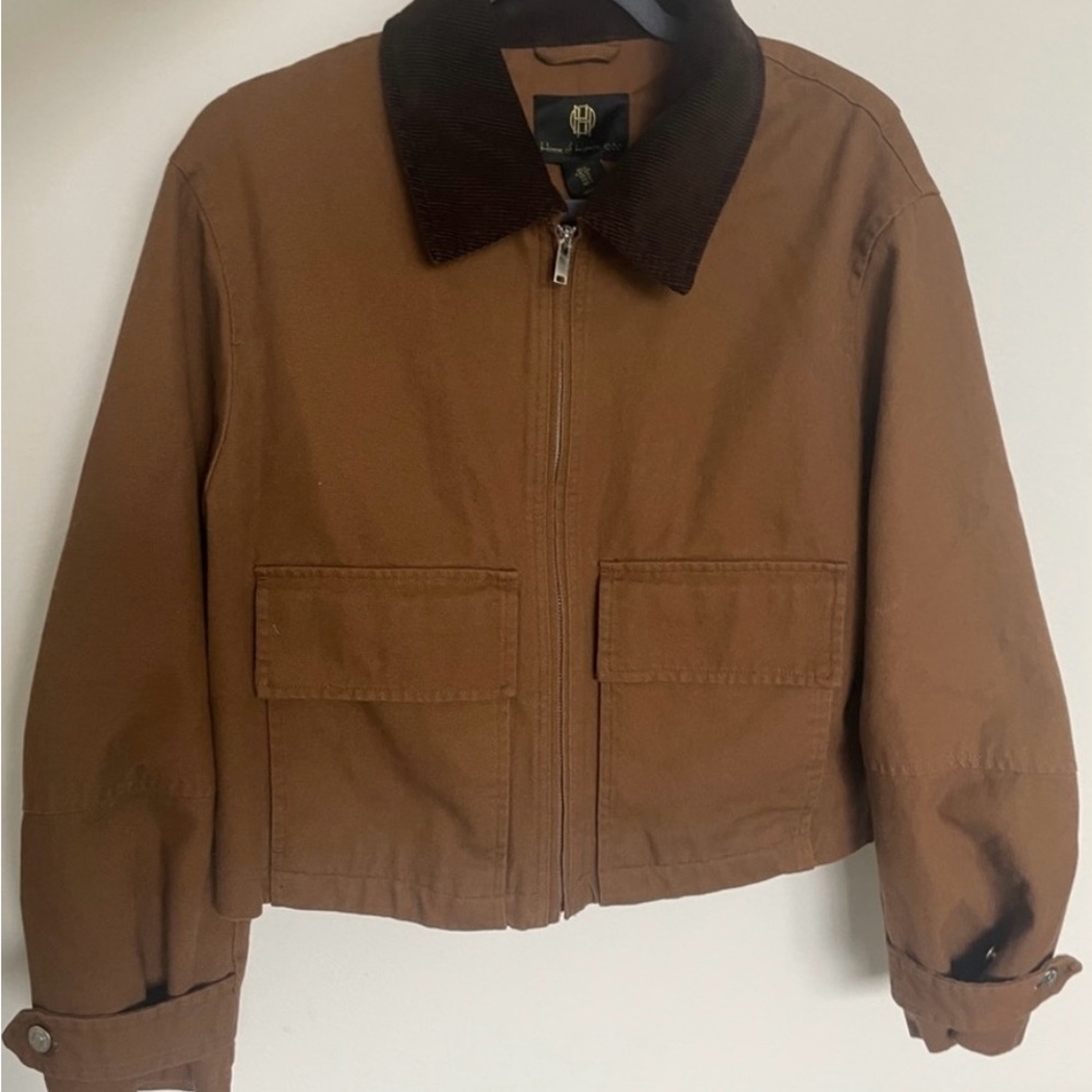 House of Harlow 1960 Brown Jacket with Dark Collar